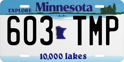MN license plate 603TMP
