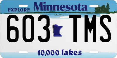 MN license plate 603TMS