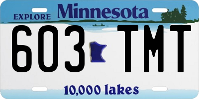 MN license plate 603TMT