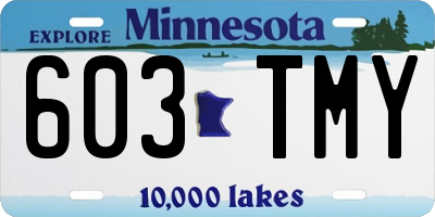 MN license plate 603TMY