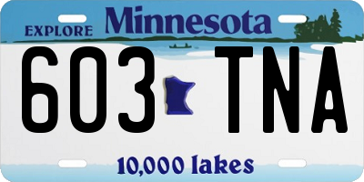 MN license plate 603TNA