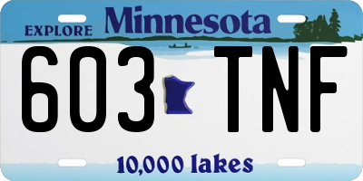 MN license plate 603TNF