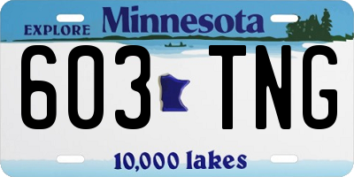 MN license plate 603TNG