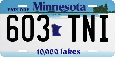 MN license plate 603TNI