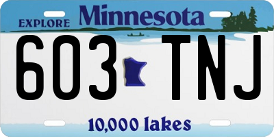 MN license plate 603TNJ