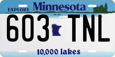 MN license plate 603TNL