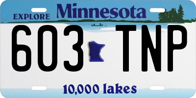 MN license plate 603TNP