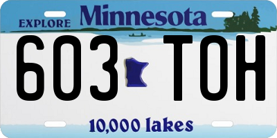 MN license plate 603TOH