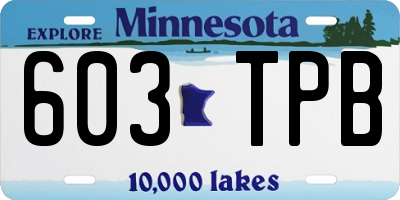 MN license plate 603TPB