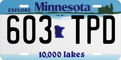 MN license plate 603TPD