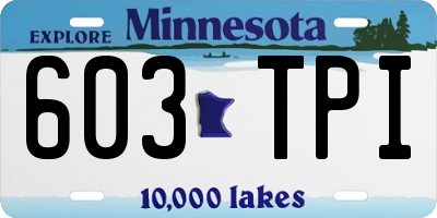 MN license plate 603TPI