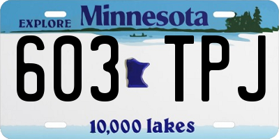 MN license plate 603TPJ