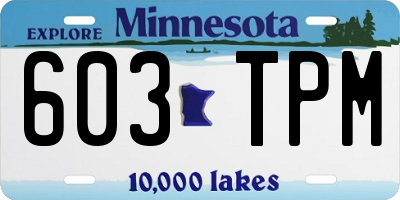 MN license plate 603TPM