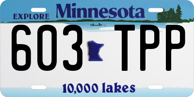 MN license plate 603TPP