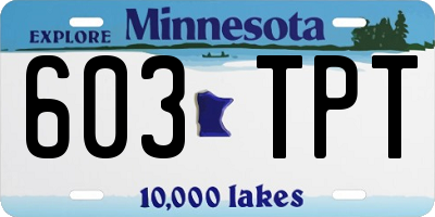 MN license plate 603TPT