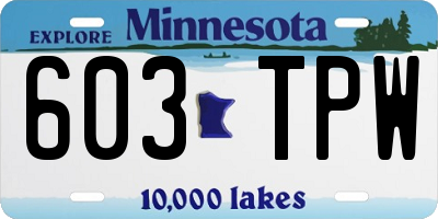 MN license plate 603TPW