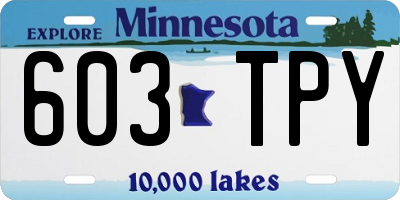 MN license plate 603TPY