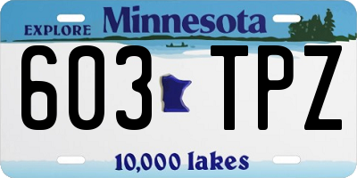 MN license plate 603TPZ