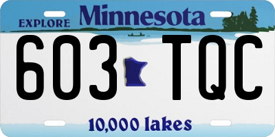 MN license plate 603TQC