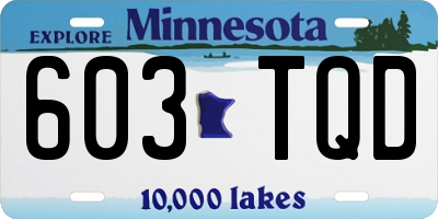 MN license plate 603TQD