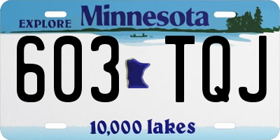 MN license plate 603TQJ