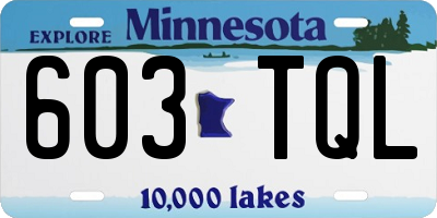 MN license plate 603TQL