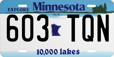 MN license plate 603TQN