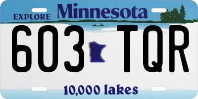 MN license plate 603TQR