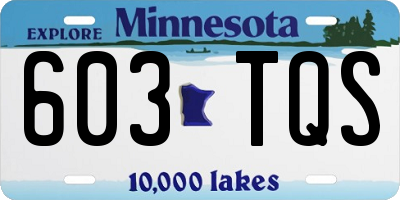 MN license plate 603TQS