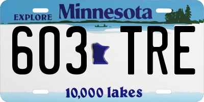 MN license plate 603TRE