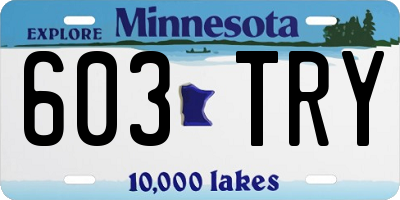 MN license plate 603TRY