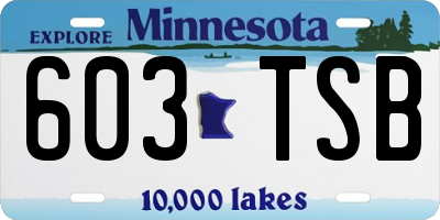 MN license plate 603TSB