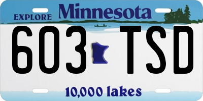 MN license plate 603TSD