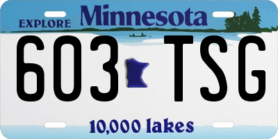 MN license plate 603TSG