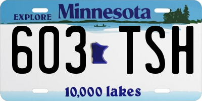 MN license plate 603TSH