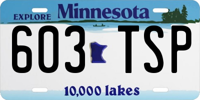 MN license plate 603TSP