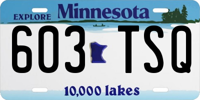 MN license plate 603TSQ