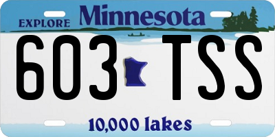 MN license plate 603TSS