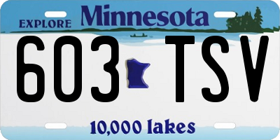 MN license plate 603TSV