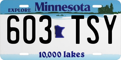 MN license plate 603TSY