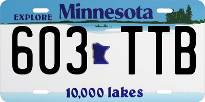 MN license plate 603TTB