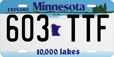 MN license plate 603TTF
