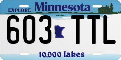 MN license plate 603TTL
