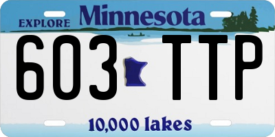 MN license plate 603TTP