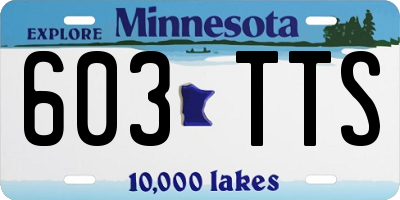 MN license plate 603TTS