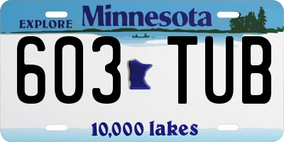 MN license plate 603TUB