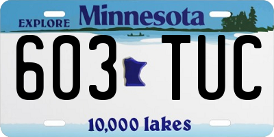 MN license plate 603TUC