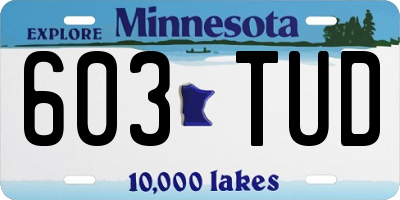 MN license plate 603TUD