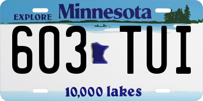 MN license plate 603TUI