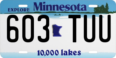 MN license plate 603TUU
